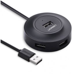 HUB extern Ugreen, "CR106" porturi USB: USB 2.0 x 4, conectare prin USB 2.0, lungime 1 m, negru, "20277
