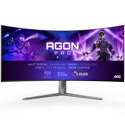 Monitor Gaming AOC, AGON, PRO AG346UCD, Curbat, 34", QD-OLED, WQHD, 175Hz, 0.03ms, HDR400, TrueBlack, FlickerFree, Boxe, 8Wx2, HA, HDMI, DisplayPort, USB, hub, RGB, Light, FX, Negru