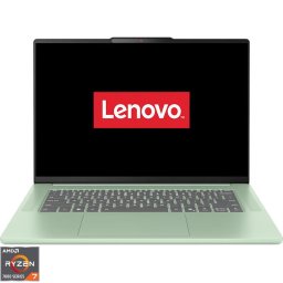 Laptop Lenovo IdeaPad Slim 5 15ARP10, Procesor AMD Ryzen™ 7 7735HS, 15.1" WQXGA (2560 x 1600), OLED, Memorie RAM 16GB LPDDR5x, Capacitate 1TB SSD, Placa video integrata AMD Radeon™ 680M Graphics, No OS, Seafoam Green (INT Keyboard)