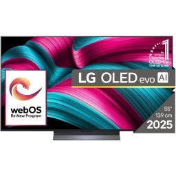 Televizor LG OLED evo 55C52LA, Diagonala 139 cm, Rezolutie 3840 x 2160, Smart, 4K Ultra HD, 100 Hz, Clasa F, Gri-inchis