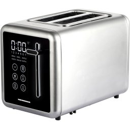 Prajitor de paine digital Heinner HTP-DD900BKSS , 900w, panou digital cu control touch, capacitate 2 felii, 7 niveluri de rumenire, Gri