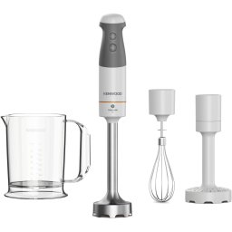 Mixer vertical Kenwood Triblade XL HBM40.006WH, 0W22111069, 850 W, pahar gradat 0.7l, accesoriu piure, tel, 2 viteze, Alb-Gri