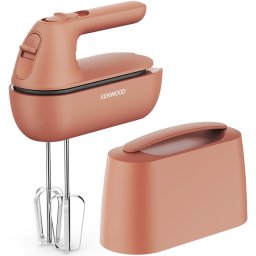 Mixer de mana Kenwood QUICKMIX GO HMP40.000RD, 350 W, 5 viteze, 2 teluri si 2 carlige din inox, lingura masurare, carcasa depozitare accesorii, Portocaliu
