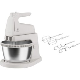Mixer cu bol Electrolux ESM4W, 500 W, 5 Viteze + Turbo, bol rotativ din inox, Alb