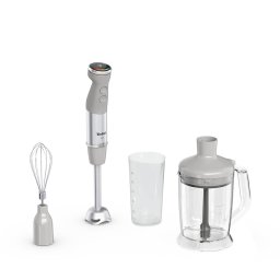 Mixer vertical Tefal Quickchef+ HB67MB30, 1000W, 20 trepte de viteza, functie Turbo, tocator 1000 ml, pahar de masurat 800ml, tel, inox, 4 lame Powelix, Gri-Argintiu