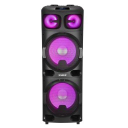Boxa portabila Samus Phoenix 15, Putere RMS 120 W / de iesire 360 W / PMPO 1200 W, Display digital, Functie True Wireless Stereo, FM Radio, Bluetooth, Inregistrare, Iluminare pe ritmul muzicii, Negru