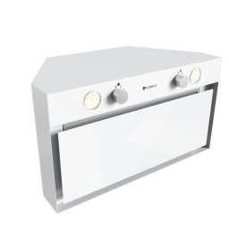 Hota incorporabila Globalo Floweri, clasa energetica B, latime 60 cm, adancime 30 cm, control cu butoane, interval de viteza 3 trepte, capacitate maxima de absortie 570 m3/h, Alb