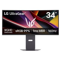 Monitor Gaming VA LED LG 34" 34G600A-B, WQHD (3440 x 1440), HDMI, DisplayPort, Ecran curbat, Boxe, 160 Hz, 1 ms, Negru