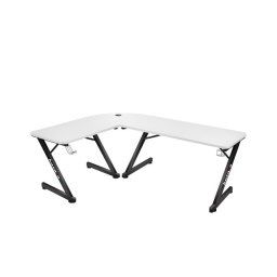 Birou de colt, gaming, Huzaro Hero 7.0, Carbon, Reglabil, dimensiuni 154 x 117 cm, inaltime 72.5 cm, Alb