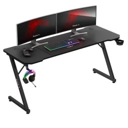 Birou Gaming Huzaro Hero 4.8, dimensiuni 160 X 60 X 74 Cm, Inclusiv Mousepad 80 X 58 Cm, Negru