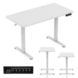 Birou electric Huzaro Hero 8.1, reglare 72–118 cm, panou LED, capacitate 50 kg, dimensiuni 120×60 cm, Alb