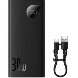 Baterie Externa Baseus Adaman2, 10000mAh, 30W, QC + PD, 1 x USB-C - 2 x USB-A, Neagra PPAD040101