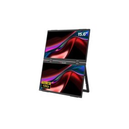 Monitor dual portabil Esentials Verbatim 15.6, FHD Dual, Full HD Screens, 1920-1080 , IPS, Negru