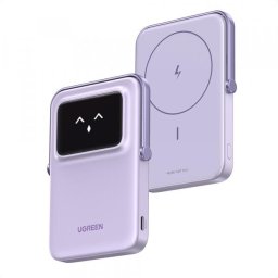 Baterie Externa Wireless UGREEN PB571 Uno, 5000mAh, 20W, PD + FQI, 1 x QI - 1 x USB-C, Mov