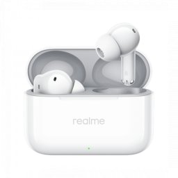 Handsfree Bluetooth Realme Buds T200, TWS, ANC, MultiPoint, Alb