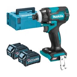Makita - TD004GD201 XGT - Masina de insurubat cu impact cu 2 acumulatori, Li-Ion, 40 V, 2.5 Ah, 230 Nm, M5-M20, valiza speciala