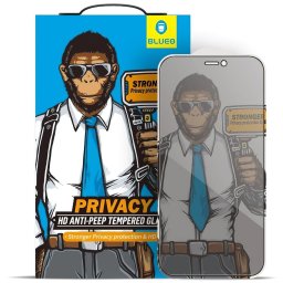 Folie Protectie Ecran Mr. Monkey Glass pentru Apple iPhone 13, Sticla securizata, Full Face, Full Glue, 5D, Strong Privacy, Neagra