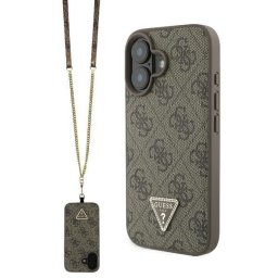 Husa Husa pentru iPhone 16 - Guess Leather Metal Logo Strass Crossbody (GUHCP16SP4TDSCPW) - Brown