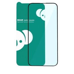 Folie de protecție ecran Bear Super Hard pentru Apple iPhone 17 Pro, sticlă securizată, adeziv integral, 3D - neagră