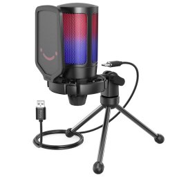 Microfon Microfon de studio cu condensator Fifine A6V AMPLIGAME RGB pentru jucători