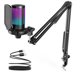 Microfon Microfon de studio cu condensator Fifine A6T AMPLIGAME USB RGB pentru gaming PnP