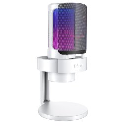 Microfon Microfon de studio cu condensator Fifine A8W AMPLIGAME USB RGB PnP pentru gaming