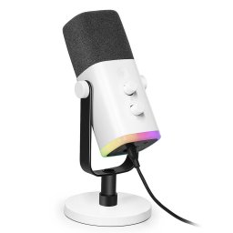 Microfon Microfon dinamic de studio Fifine AM8W AMPLIGAME USB/XLR RGB alb PnP
