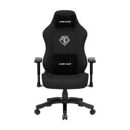 Scaun gaming din material textil Phantom 3 L negru rotativ