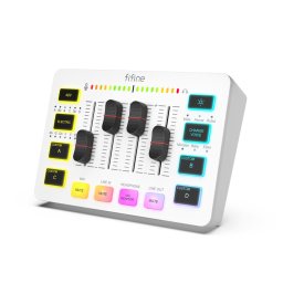 Mikser Fifine Sound Card SC3W alb USB cu RGB XLR 2 - canale