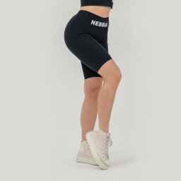 NEBBIA Pantaloni scurți pentru femei Biker High Waist Gym Therapy Black XS
