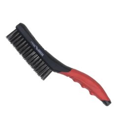 Perie de sârmă din oțel, 4 rânduri, 260 mm lungime, mâner din două materiale