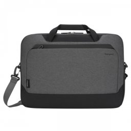 Geanta laptop slim Targus Cypress, EcoSmart, pentru laptopuri de 15.6" sau mai mici, material ECO 300, dimensiuni: 42 x 4.5 x 35 cm, dimensiune compartiment laptop: 38.7 x 26.5 x 2.5 cm, greutate 0.76 kg, gri