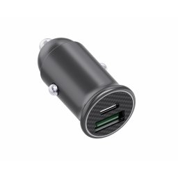 Incarcator auto cu USB-A si USB-C, DC12V IN, (PD3.0), 5V-9V-12V/2,5A; (PPS) 3,3-11V/3A (30W) (2)DC24V IN, (PD3.0), 5V-9V-12V-15V-20V/3A, (PPS) 3,3-21V/3A (60W) Ieșire USB-A (QC3.0): DC 5V/3A, 9V/2A, 12V/1,5A (18W), Funcționare simultană a ambelor porturi