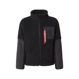 ALPHA INDUSTRIES Jachetă fleece 'Sherpa Zip' negru