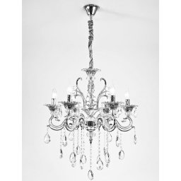 CANDELABRU CLASIC CU CRISTALE DECORATIVE SI DETALII ELEGANTE, 6XE14, Ø62 CM