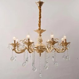 Candelabru Clasic Cu 8 Brate, Finisaj Auriu, Soclu E14, Ø700 X H640Mm, H98056/8Fg