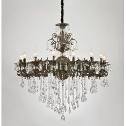 Candelabru Clasic Cu Cristale, Cromat Pe 2 Nivele, 16Xe14, Ø780 X H900 Mm