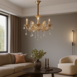 Candelabru Clasic Cu 5 Brate, Finisaj Auriu, Soclu E14, Ø550 X H540Mm, H98056/5Fg