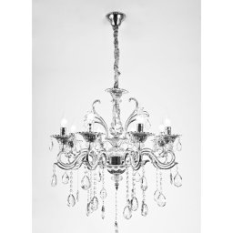 Candelabru Clasic Transparent Cu 8 Brate, Stil Nobil Si Cristale Decorative, 8 X E14, Ø71