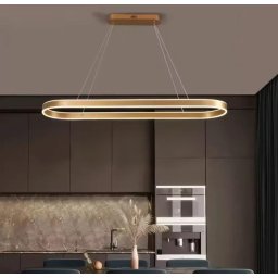 Pendul Led Cu Telecomanda, Finisaj Auriu Modern, 140W, Lumina Reglabila 2800K–6500K, 800X300Mm