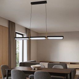 Pendul Led Modern Cu Telecomanda, 80W, Lumina Reglabila 2800K–6500K, Inaltime Reglabila