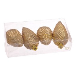 Glob plastic tip con pentru decoratiuni Craciun set 4 buc
