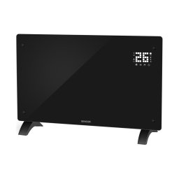 Sencor - Încălzitor electric convector inteligent 2000 W, IP24, Wi‑Fi, negru + telecomandă