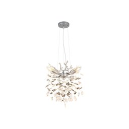 Globo 64138HS - Lustră suspendată pe cablu QUEENA, 4 x E14 / 40 W / 230 V, argintie