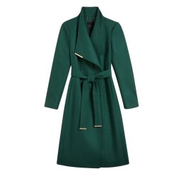TED BAKER Palton Rose Mid Length Wool Wrap 278149 dk-green