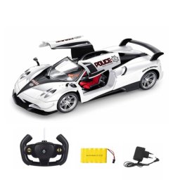 Masina de Politie cu Telecomanda Tip Volan si acumulator, Scara 1:14