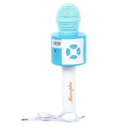 Microfon karaoke cu melodii demo si incarcator cablu, verde