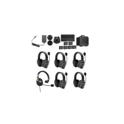 Microfon Solutie intercom stereo comp WiTalk WT6D6xbat 6 pers Full-Duplex 1.9GHz dual-ear Negru