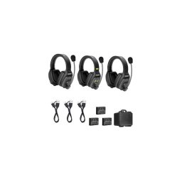 Microfon Solutie intercom stereo comp WiTalk WT3D3xbat 3 pers Full-Duplex 1.9GHz dual-ear Negru