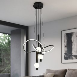 Lustra Led Moderna Neagra Cu Telecomanda Si Lumina Reglabila 3000–6500K, 66X2W
